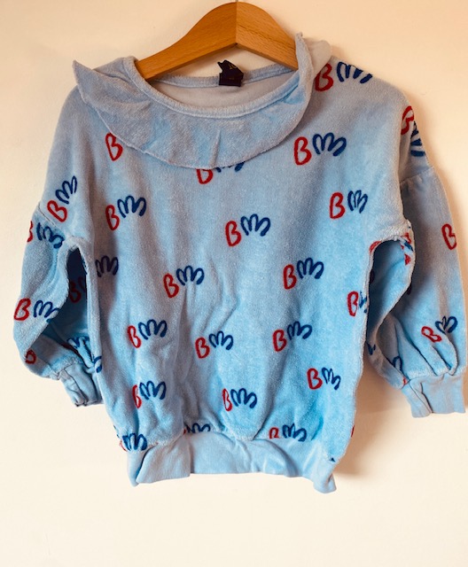 Pull Bonmot blauw badstof